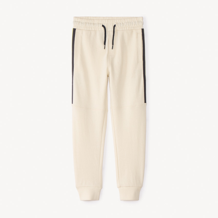 Chándal de felpa liso con rayas para niño 