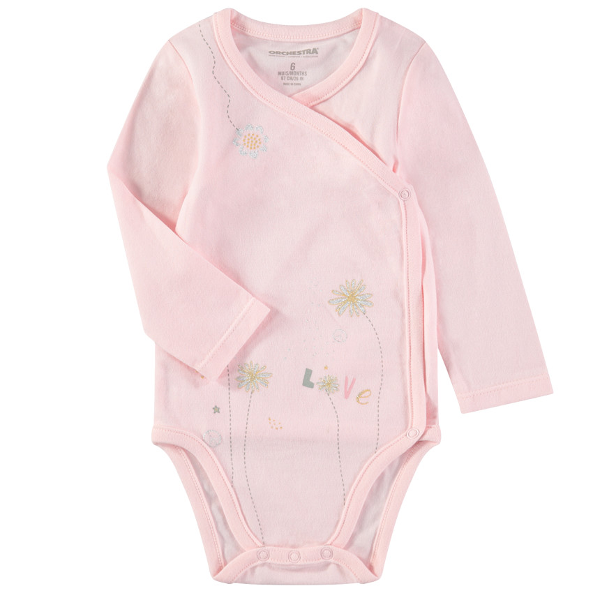 Juego de 5 bodies de manga larga de punto con estampados de fantasía y rayas 