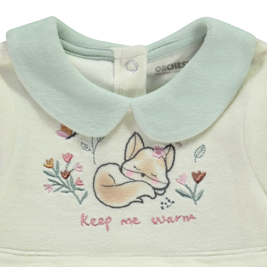 Pelele de terciopelo fantasía efecto 2 en 1 para bebé niña  Additional Pelele de terciopelo fantasía efecto 2 en 1 para bebé niña