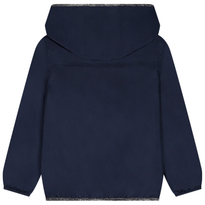 Chaqueta cortavientos lisa con forro estampado para niña 