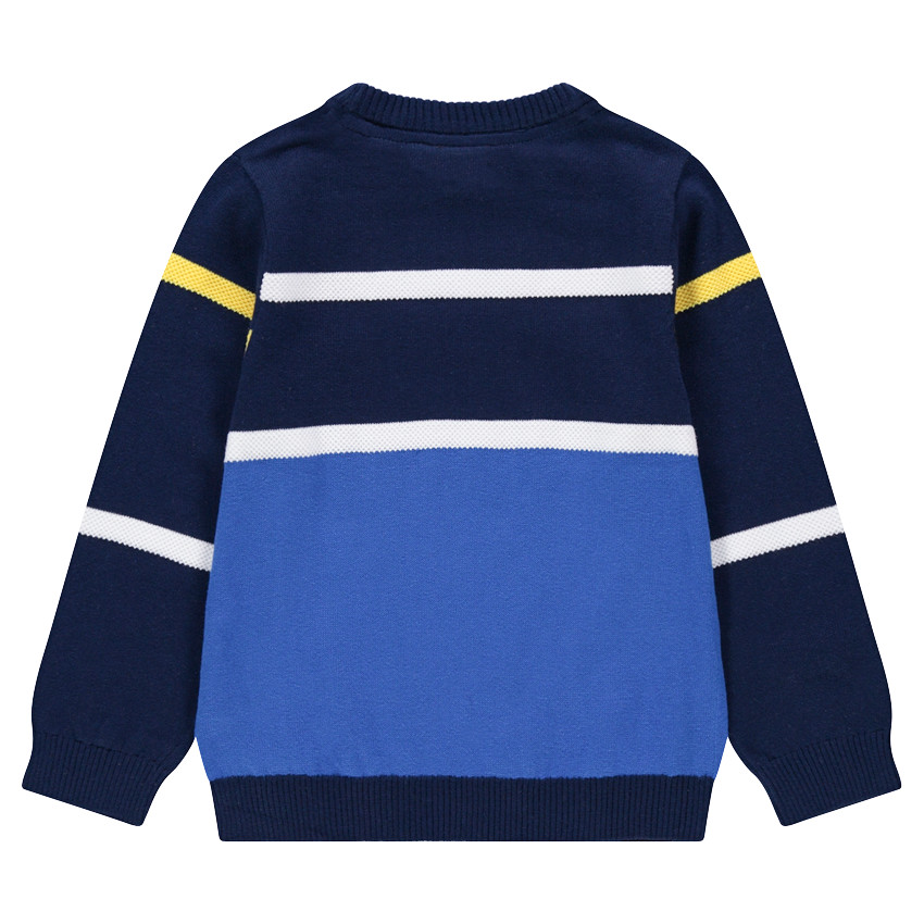 Jersey de punto con inscripción de jacquard y parche ©Smiley 