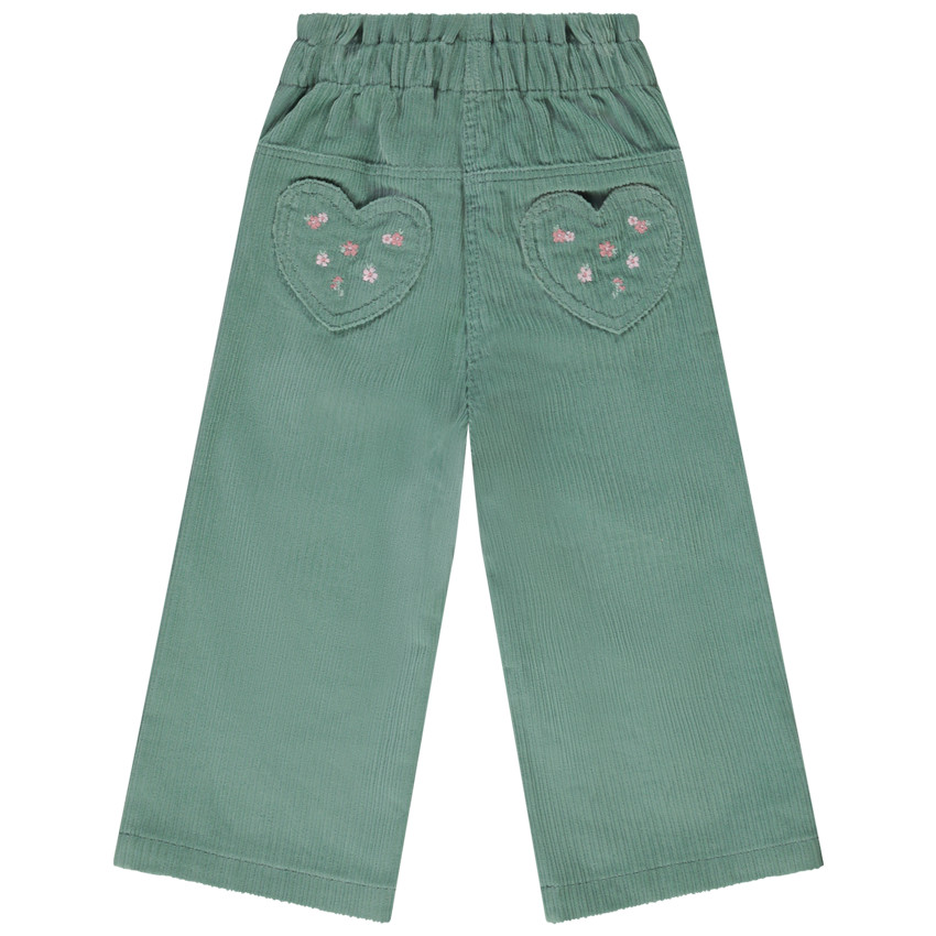 Pantalon large en velours côtelé avec poches fantaisie pour bébé fille 