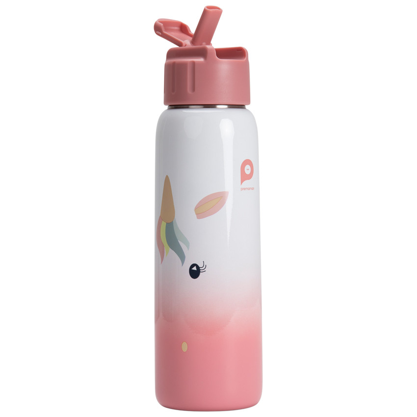 Botella de metal con pajita 380 ml - Licorne 