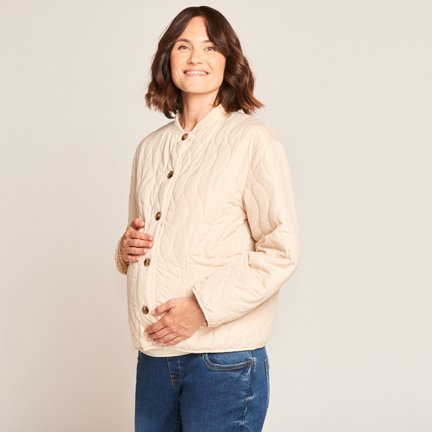 Chaqueta de maternidad evolutiva de tela acolchada 