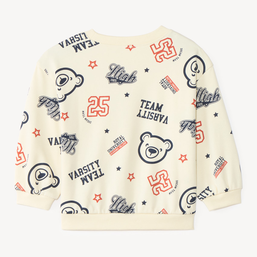 Sudadera de felpa semisobredimensionada para bebé niño con estampado divertido 