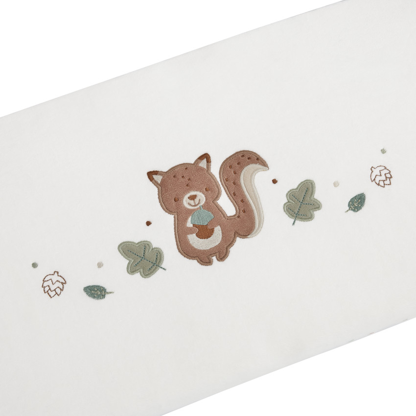 Chichonera de 3 paneles doble cara en terciopelo Rey de los Bosques crudo 