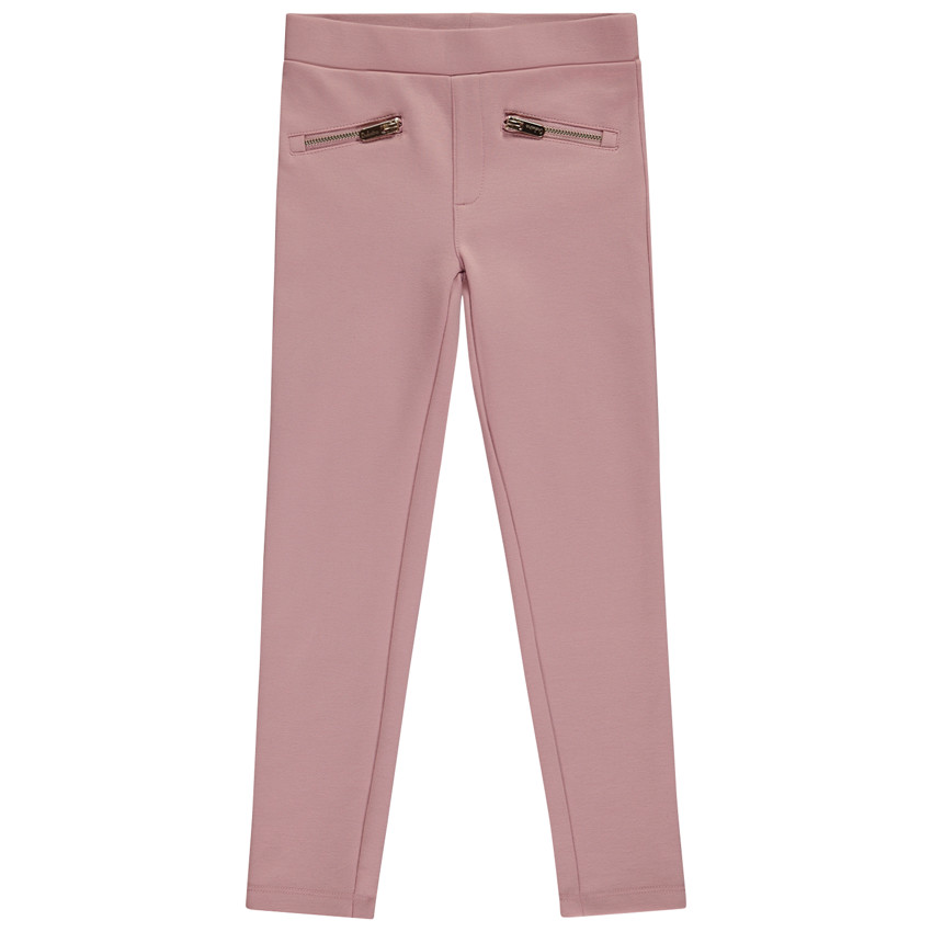 Jeggings de punto milano con cremalleras para niña 