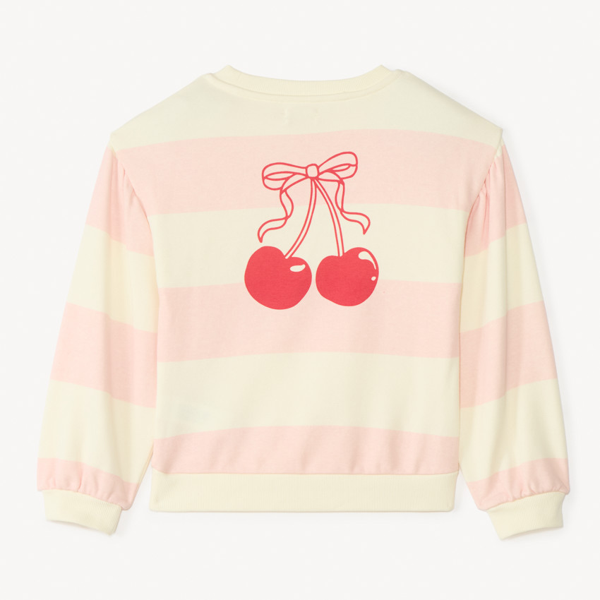 Sudadera de felpa rayada con estampado de fantasía para niña. 