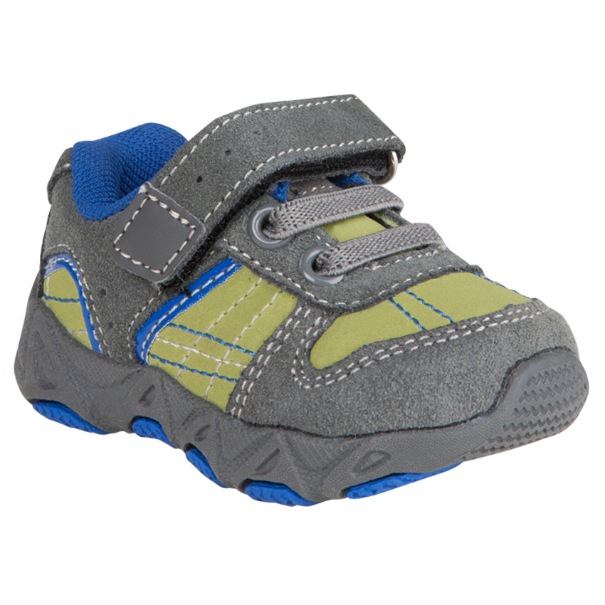 Zapatillas de deporte de caña baja con cordones con velcro de piel serraje 