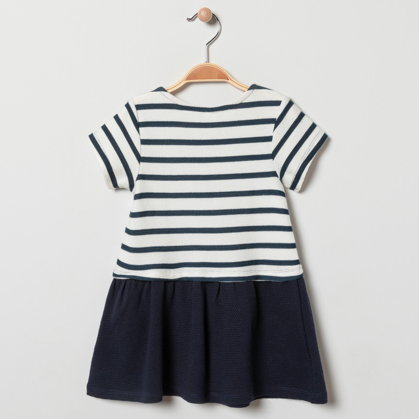 Vestido manga corta efecto 2 en 1 