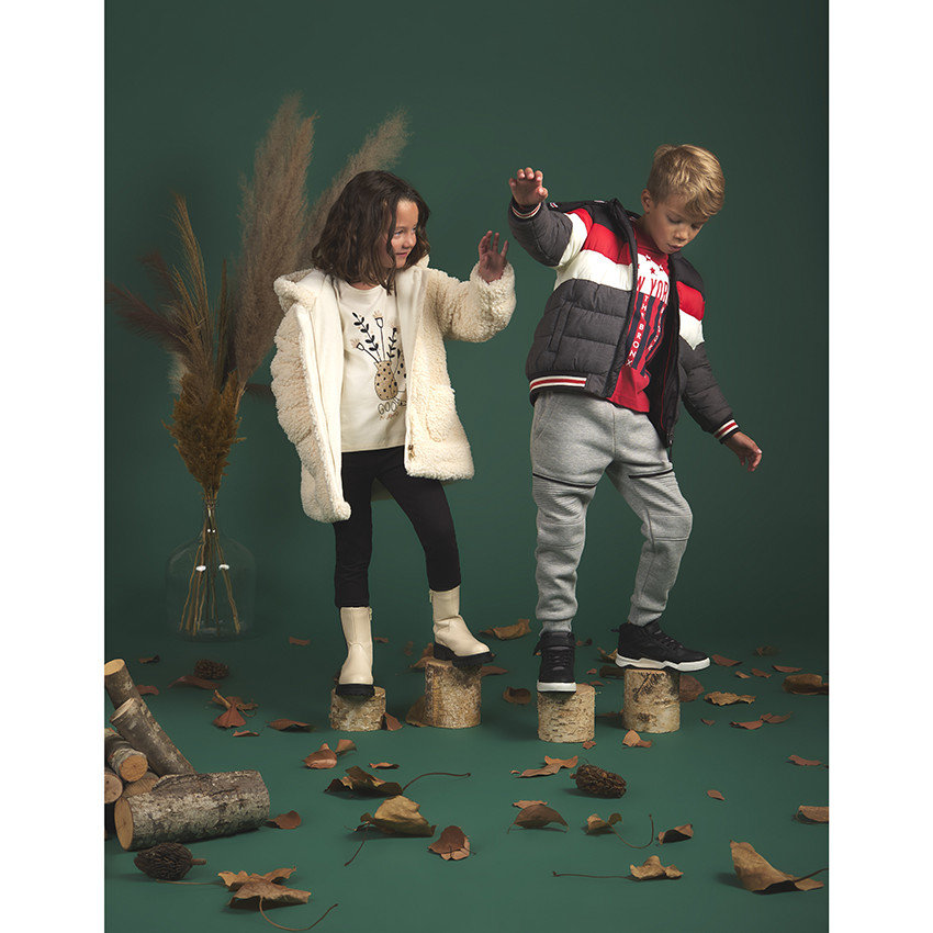 Camiseta de manga larga de punto con estampado de gato para niña 