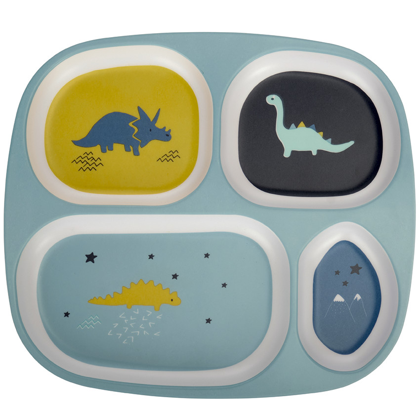 Platos compartimentados de melamina - Mes amis les dinos 