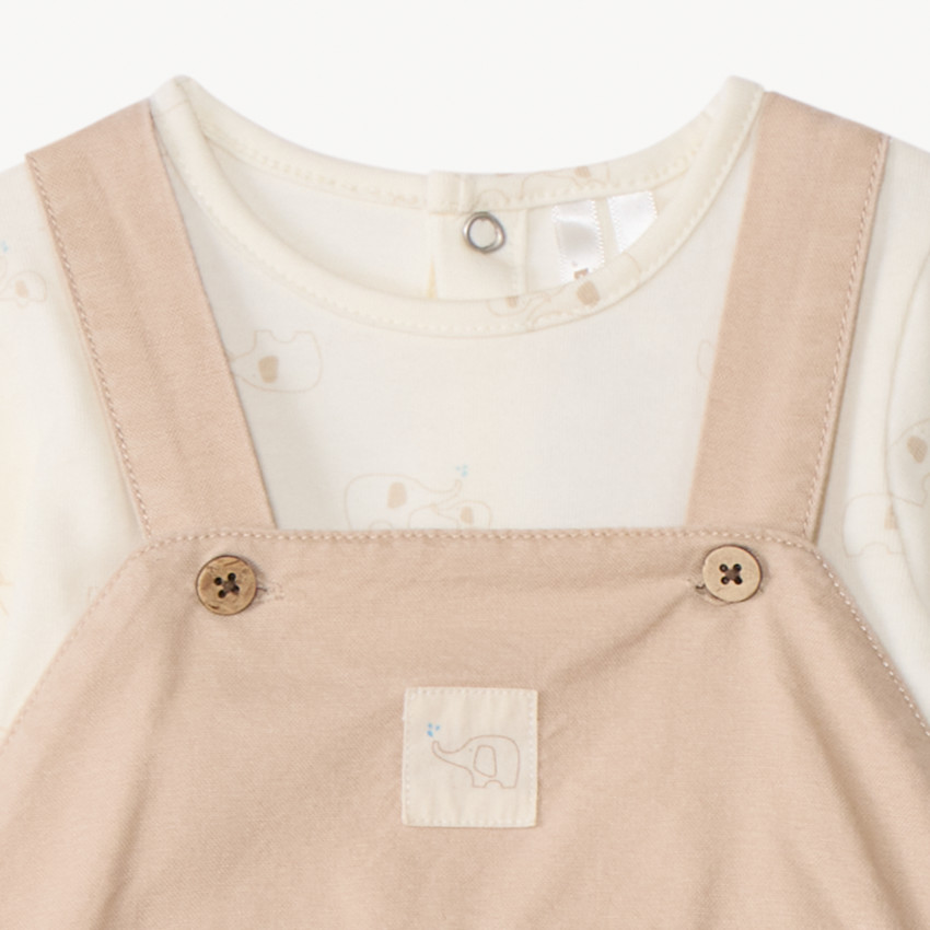 Conjunto de 2 piezas con peto para bebé niño 