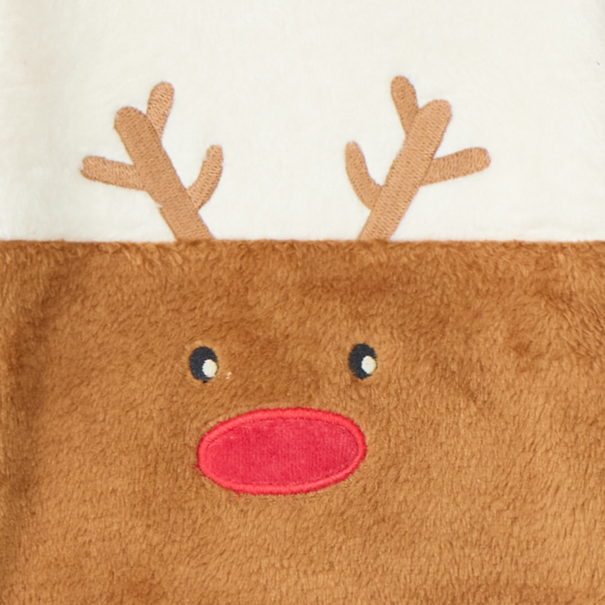 Conjunto de pijama de Navidad bicolor para bebé niño con acabados diferentes según la edad. 