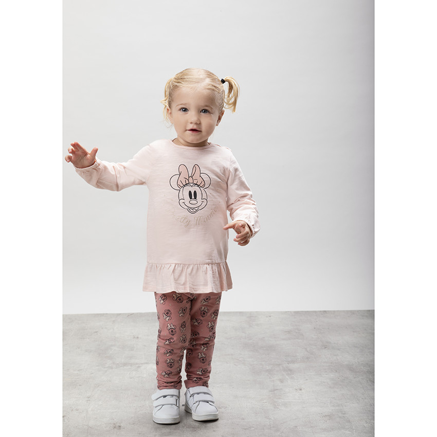 Conjunto de túnica con print de Minnie Mouse de Disney y leggings con estampado all-over 
