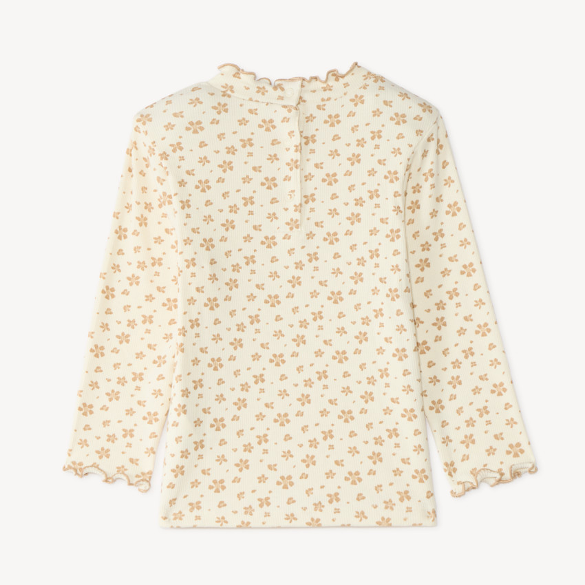 Jersey de cuello alto para niña bebé con estampado floral 