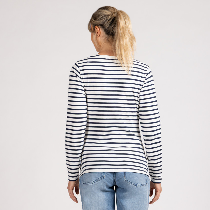 Camiseta de manga larga a rayas para embarazada 