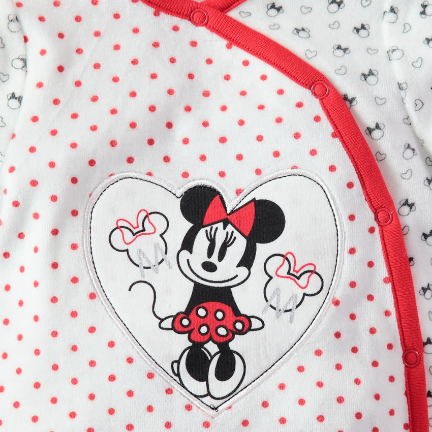 Pijama de terciopelo estampado all over con parche de Minnie 