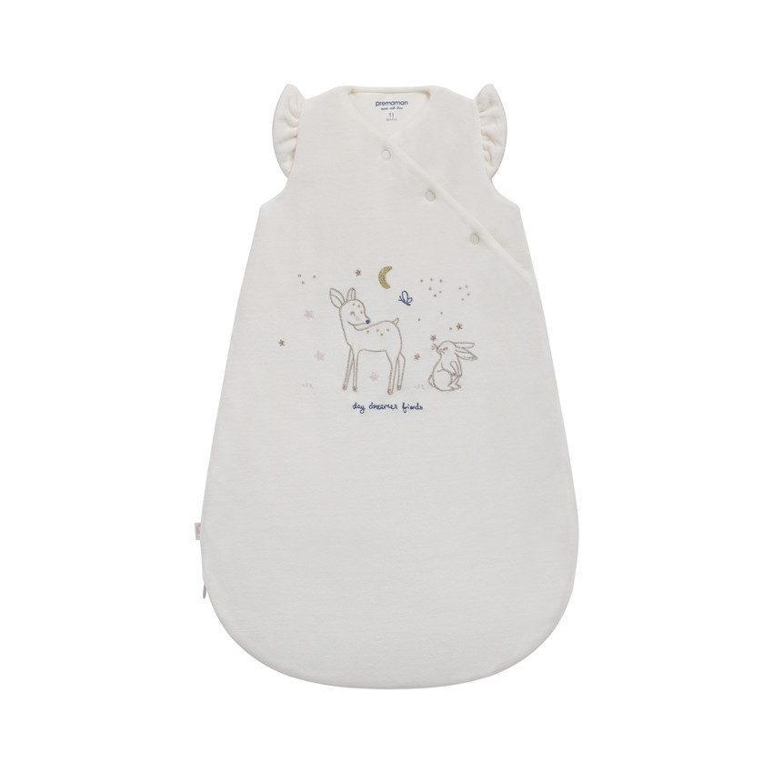 Saquito de dormir sin mangas TOG 3 de terciopelo Little Deer crudo 