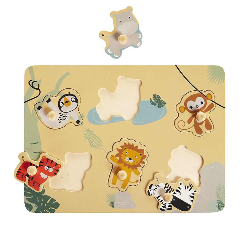 Puzzle de madera Happy Wild 6 piezas 