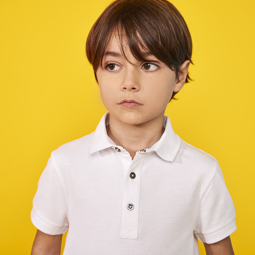 Polo liso de manga corta de algodón para niño  Additional Polo liso de manga corta de algodón para niño