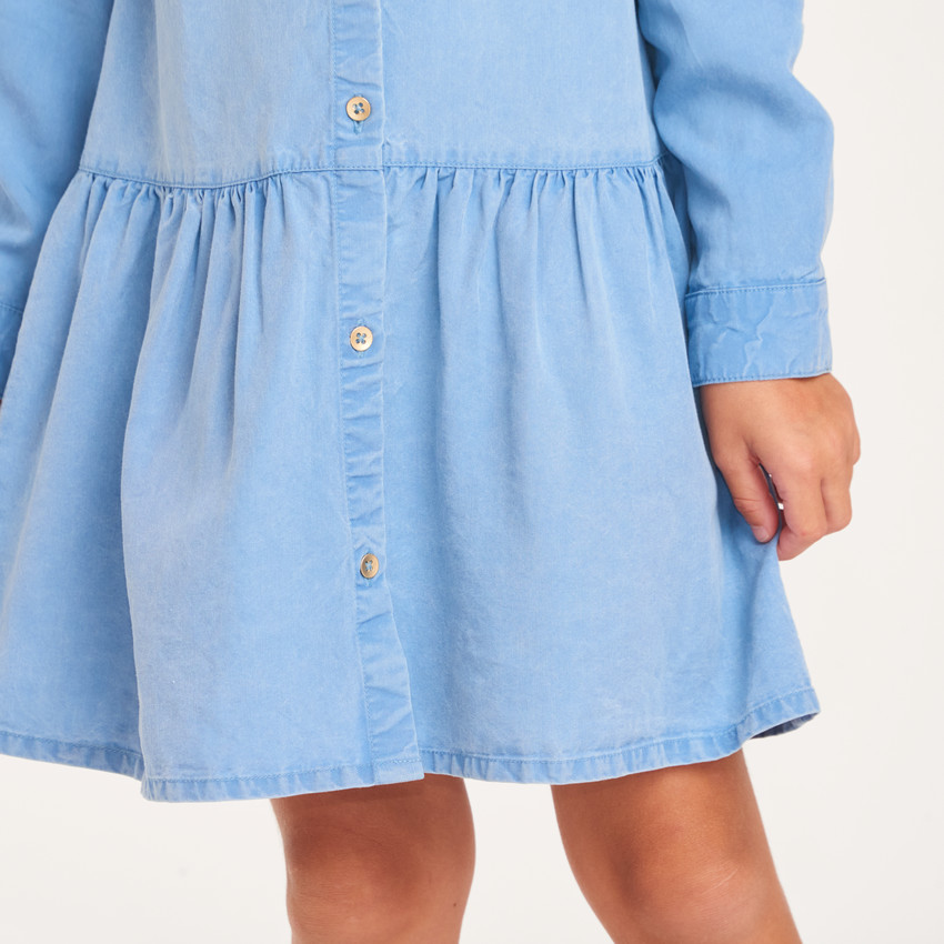 Ropa de camisa niña con mangas largas y bordados decorativos 