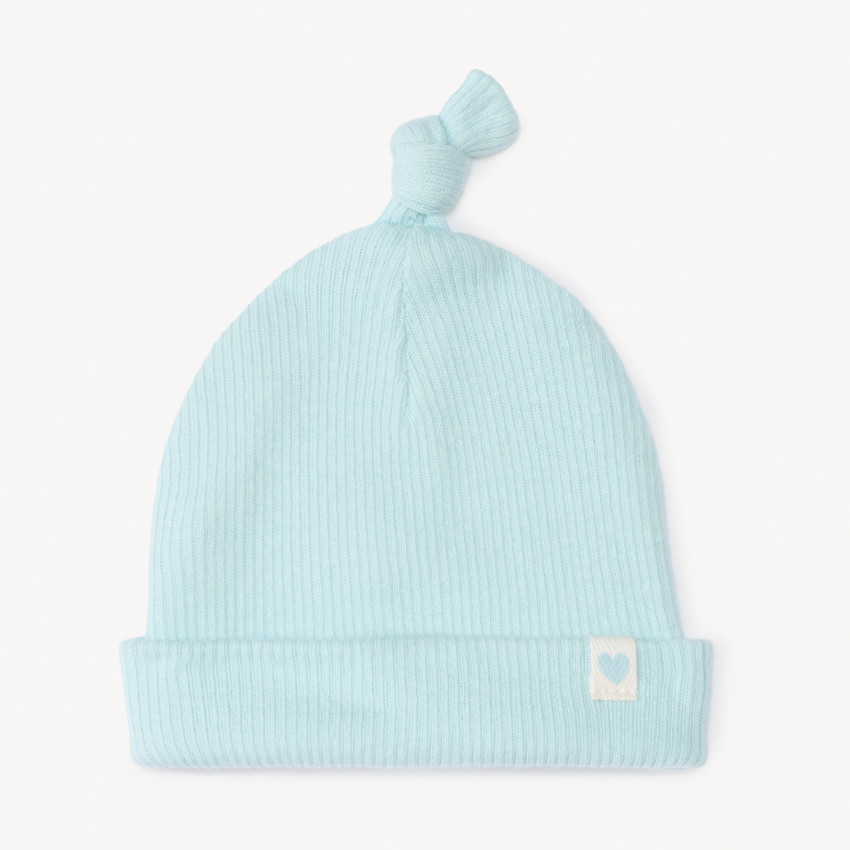 Gorro de nacimiento acanalado con efecto anudado para bebé niño 