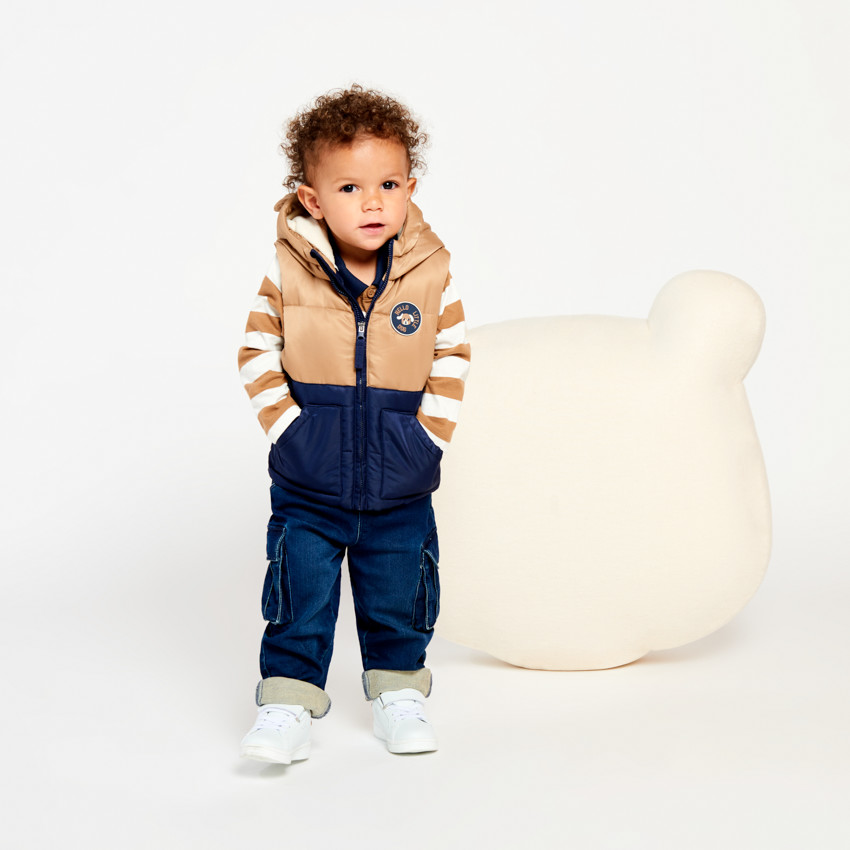Doudoune sans manches bicolore pour bébé garçon 