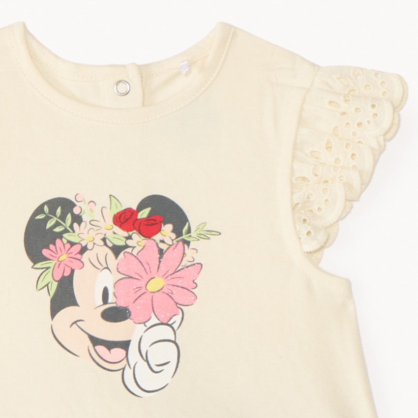 Conjunto de 3 piezas: blusa + pantalón + diadema de Minnie Disney para niña bebé. 