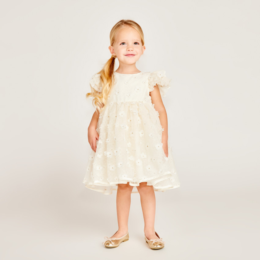 Ropa de manga corta con mariposas y flores 3D para niña bebé 