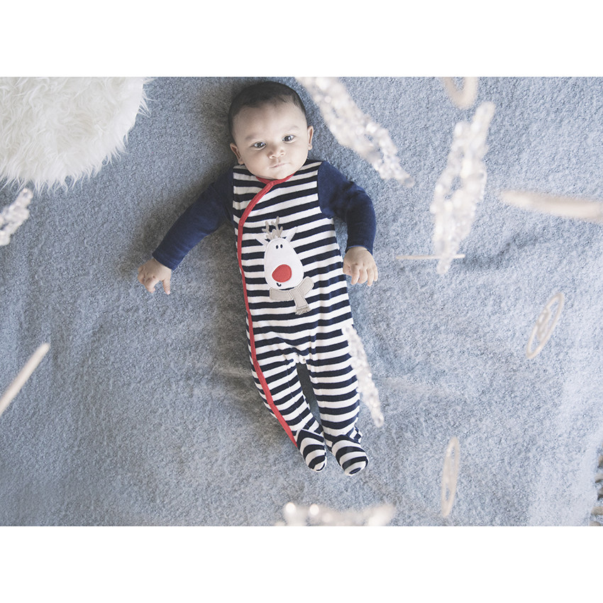Pelele terciopelo rayas + motivo navideño  Additional Pelele terciopelo rayas + motivo navideño