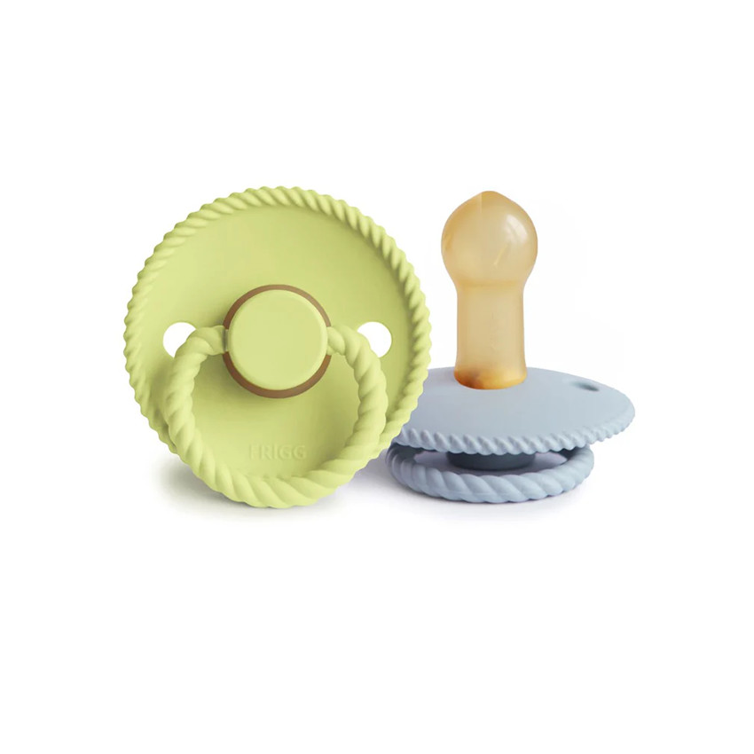 Lote de 2 chupetes de silicona 6-18M Rope Green Tea/Powder Blue 