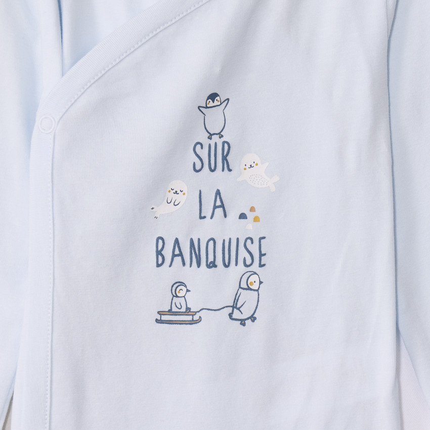 Lot de 7 bodies manches longues fantaisie pour bébé garçon avec ouvertures différentes selon l'âge  