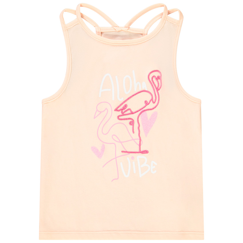 Camiseta sin mangas de jersey con estampado fantasía niña 