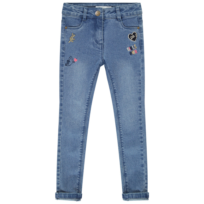 Pantalones vaqueros bordados para niña 