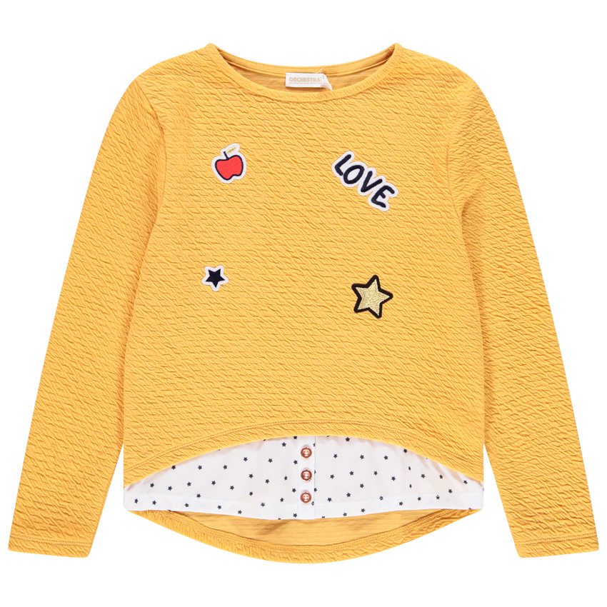 Sweat en molleton à badges pour enfant fille Main Sweat en molleton à badges pour enfant fille