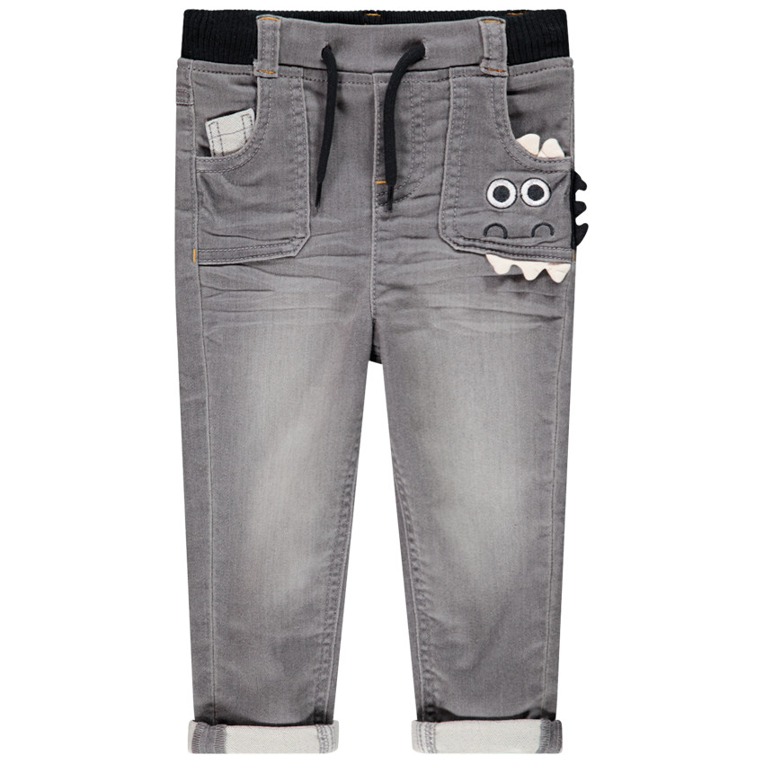 Jeans efecto desgastado motivo monstruo 