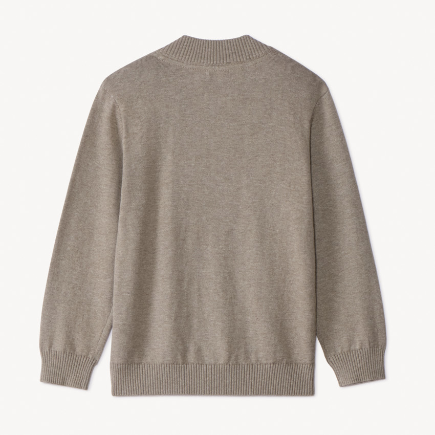 Chaleco con cremallera y cuello teddy de punto liso para niño 