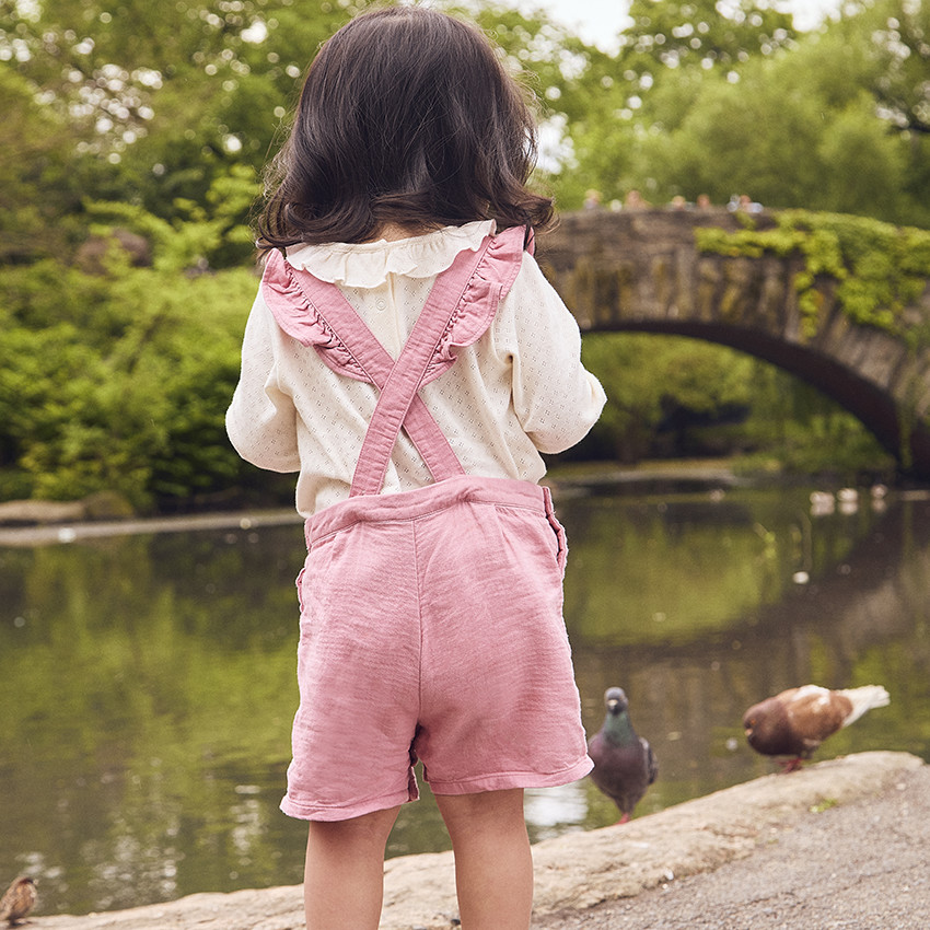 Pelele corto con volantes para niña bebé 