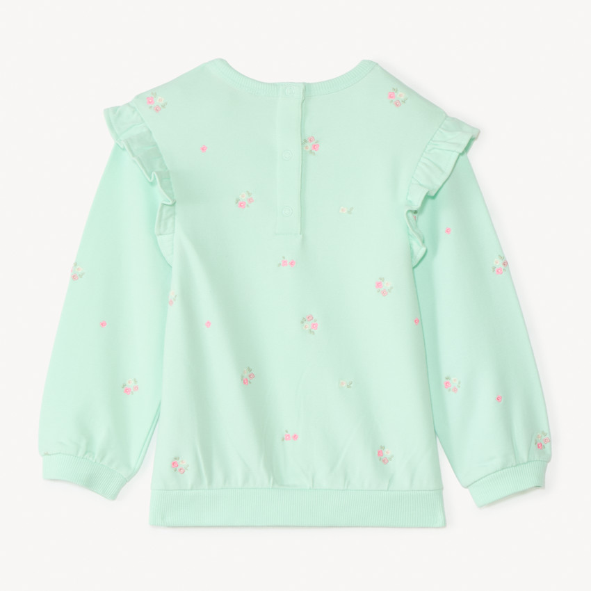 Sweat molleton oversize broderie fantaisie pour bébé fille 