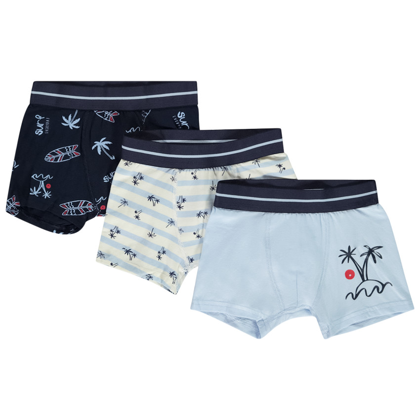 Pack de 3 boxers con estampado de palmeras niño 