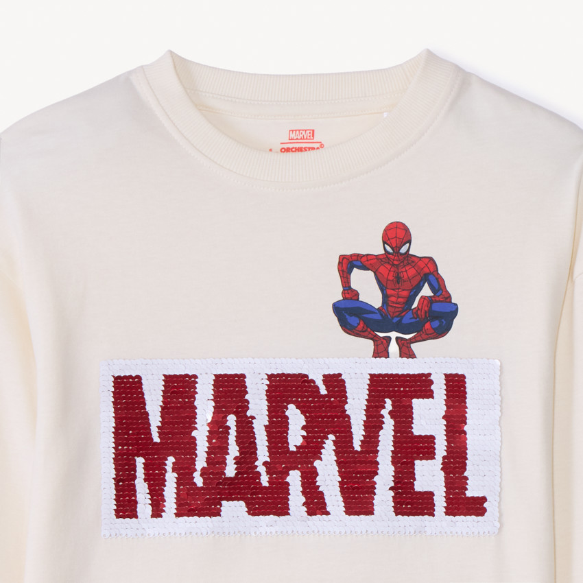 Camiseta de manga larga de Spider-Man Marvel con lentejuelas mágicas para niño. 