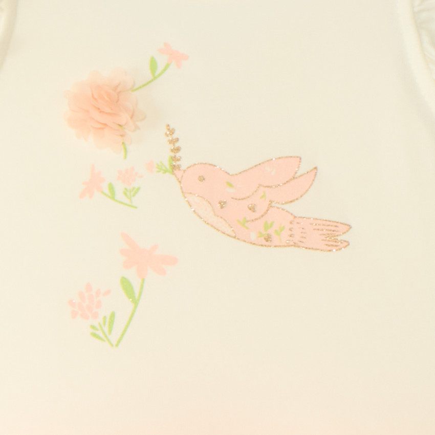 Robe de rayures à manches courtes 2 en 1 pour bébé fille 