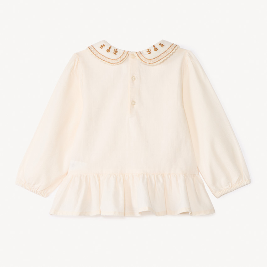 Túnica de cuello Peter Pan bordado para bebé niña 