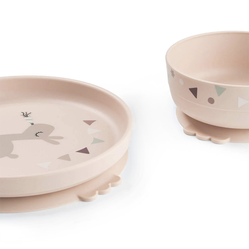 Vajilla infantil 3 piezas Foodie Celebration rosa 
