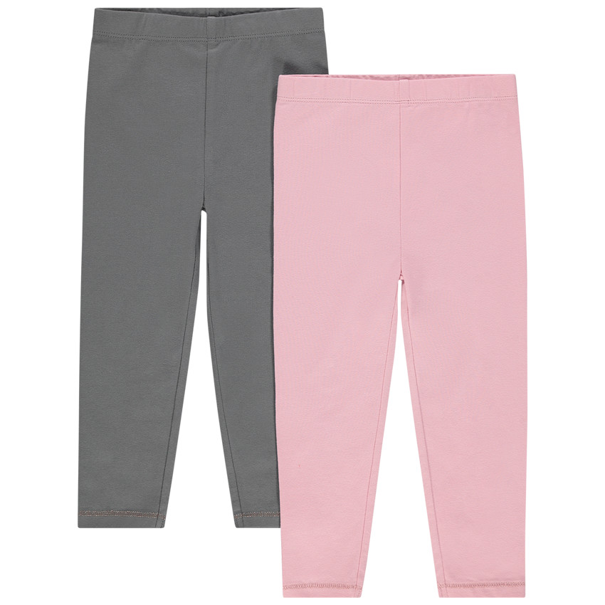 Juego de 2 leggings lisos de algodón ecológico Main Juego de 2 leggings lisos de algodón ecológico