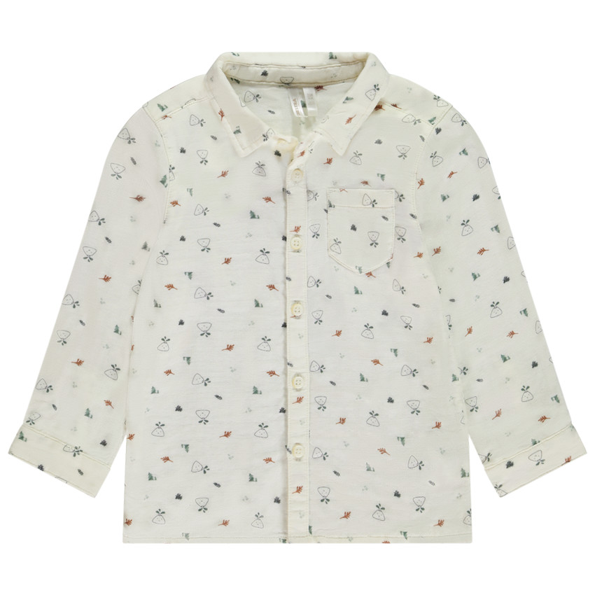 Camisa de gasa de algodón con bolsillo para bebé niño 