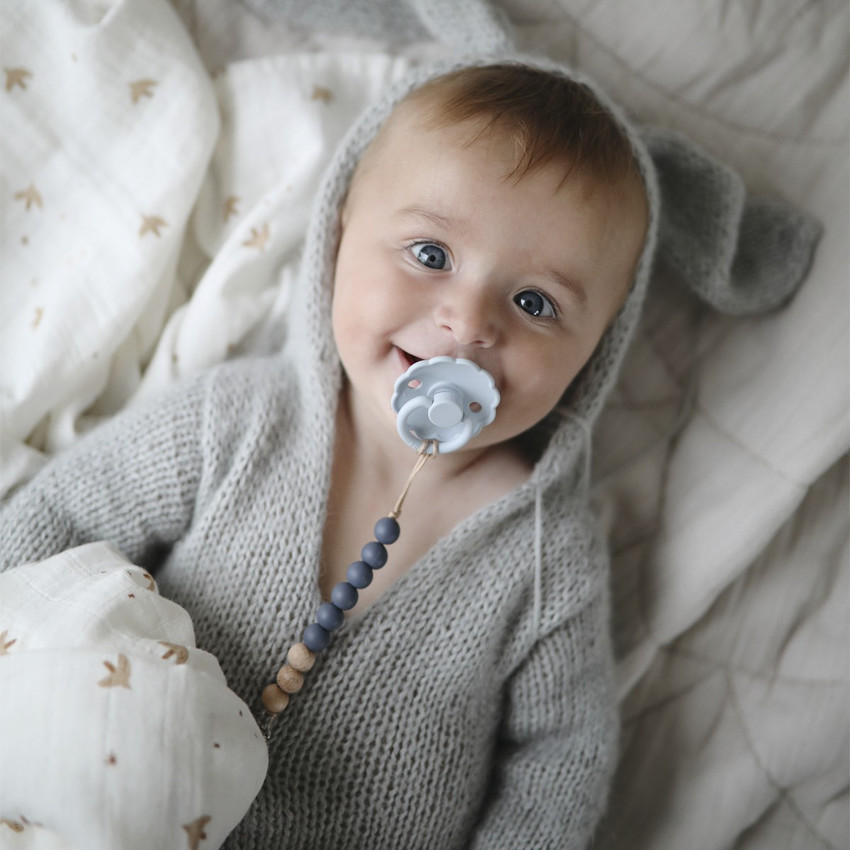 PACK 2 CHUPETES BLOCK SILICONA DAISY HONEY GOLD/GLACIER B 6+ 