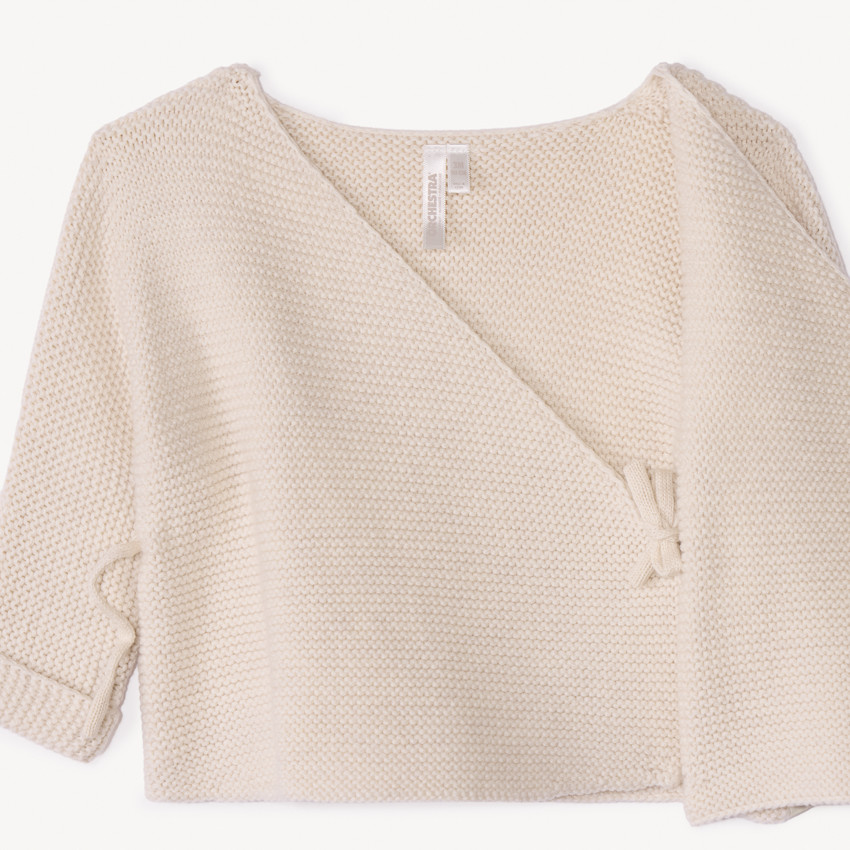 Brassière unie en tricot point mousse pour bébé 