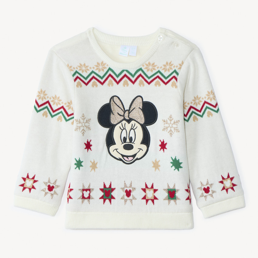 Suéter de Navidad Minnie Disney de punto para niña bebé 